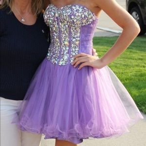 Purple Prom Mini Dress